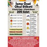 hdsticker 200 Adet Basketbol Desenli İsme Özel Okul Etiketi Kişiye Özel İsim Baskılı Kalem Defter Kitap Matara Beslenme Çantası Kreş Anaokulu Öğrenci Sticker Seti Suya Dayanıklı Silinmez Folyo Çıkartma