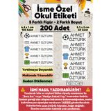 hdsticker 200 Adet Futbol Desenli İsme Özel Okul Etiketi Kişiye Özel İsim Baskılı Kalem Defter Kitap Matara Beslenme Çantası Kreş Anaokulu Öğrenci Sticker Seti Suya Dayanıklı Silinmez Folyo Yıkanabilir Çıkartma