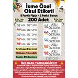 hdsticker 200 Adet Kelebek Desenli İsme Özel Okul Etiketi Kişiye Özel İsim Baskılı Kalem Defter Kitap Matara Beslenme Çantası Kreş Anaokulu Öğrenci Sticker Seti Suya Dayanıklı Silinmez Folyo Çıkartma