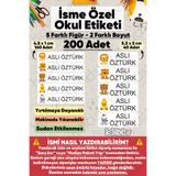 hdsticker 200 Adet Sevimli Hayvanlar Desenli İsme Özel Okul Etiketi Kişiye Özel İsim Baskılı Kalem Defter Kitap Matara Beslenme Çantası Kreş Anaokulu Öğrenci Sticker Seti Suya Dayanıklı Silinmez Folyo Çıkartma