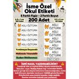 hdsticker 200 Adet Tilki Desenli İsme Özel Okul Etiketi Kişiye Özel İsim Baskılı Kalem Defter Kitap Matara Beslenme Çantası Kreş Anaokulu Öğrenci Sticker Seti Suya Dayanıklı Silinmez Folyo Yıkanabilir Çıkartma