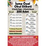 hdsticker 200 Adet Unicorn Desenli İsme Özel Okul Etiketi Kişiye Özel İsim Baskılı Kalem Defter Kitap Matara Beslenme Çantası Kreş Anaokulu Öğrenci Sticker Seti Suya Dayanıklı Silinmez Folyo Çıkartma