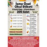 hdsticker 200 Adet Uzay Desenli İsme Özel Okul Etiketi Kişiye Özel İsim Baskılı Kalem Defter Kitap Matara Beslenme Çantası Kreş Anaokulu Öğrenci Sticker Seti Suya Dayanıklı Silinmez Folyo Yıkanabilir Çıkartma