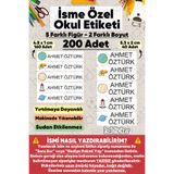 hdsticker 200 Adet Uzay Desenli İsme Özel Okul Etiketi Kişiye Özel İsim Baskılı Kalem Defter Kitap Matara Beslenme Çantası Kreş Anaokulu Öğrenci Sticker Seti Suya Dayanıklı Silinmez Folyo Yıkanabilir Çıkartma