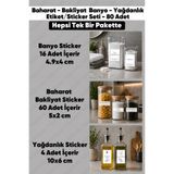 hdsticker 80 Adet Baharat Bakliyat Yağdanlık Banyo Çeyiz Sticker Seti Etiketi Kavanoz Saklama Kabı Düzenleyici