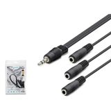 Hdx1023 Aux3.5 (M) To 3Aux3.5 (3M) Kablo 2Lıne 30Cm Siyah-3.5 Mm Trs Kulaklık Çoklayıcı Splitter Kablosu 30 Cm