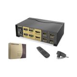 Hdx1376 Hdmi Kvm Switch Dual Monitör 2+2 Hdmi / 2+2 Usb Port Kablolu Siyah-127224