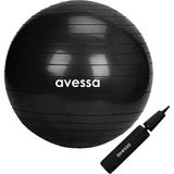 HDY Store Avessa 55 cm Siyah Pilates Topu Pompalı Antrenman Hunisi Yüksek Dayanıklılık ve Kolay Taşınabilir