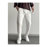 He Brand Erkek Beyaz Boyfriend Duble Paça Keten Pantolon