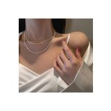 H&E DESIGN Kadın 2'li Rhinestone Zirkon Taşlı Su Yolu Kolye