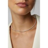 H&E DESIGN Kadın Zirkon Taşlı Su Yolu Choker Kolye 1.5mm