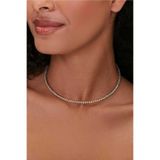 H&E DESIGN Kadın Zirkon Taşlı Su Yolu Choker Kolye 2mm
