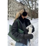 H&E DESIGN Katlanabilir Krem Rengi Soğuktan Koruyan Peluş Kulaklık