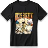 He Is Rızzın Model T-Shirt Unisex %100 Cotton Pamuk Rahat Regular Model Baskı Tişört - Siyah - XL