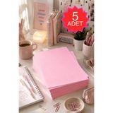 H&E LUXURY DESIGN 5 Adet Pembe A5 Premium Not, Yazı ve Davetiye Kağıdı