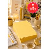 H&E LUXURY DESIGN 5 Adet Sarı A5 Premium Not, Yazı ve Davetiye Kağıdı