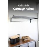 HE Metal Aksesuar Katlanabilir Çamaşır Askısı – Portatif Çamaşır Kurutmalık Foldable Dryer - Gri - 60 x 40 cm