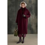 HE-QA Kruvaze Uzun Kaban Bordo - 40