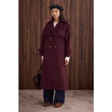 HE-QA Rüzgarlıklı Uzun Kaban Bordo - 38