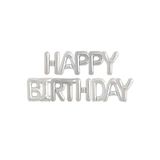 He2 Balon Happy Birthday Yazılı Harf Folyo Balon 16 Inç 40 cm Gümüş