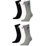 HEAD Crew erkek spor çorabı, 6'lı paket, Gri/Beyaz/Siyah, 39-42