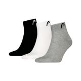 HEAD Erkek All Sport Quarter spor çorabı, 6'lı paket, Beyaz/Gri/Siyah, 35-38
