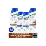 Head & Shoulders Klasik Bakım Etkili Şampuan 250ml x2, Erkekler için Dökülme Karşıtı Şampuan 330ml x2 Şampuan Seti
