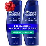 Head & Shoulders Klinik Mukavemet Kepek Şampuanı, Selenyum Sülfür Kepek Savunması, Yoğun Kaşıntı Giderici, Soğutma Mentolü, 13.5 Fl Oz Her Biri, 2'li Paket