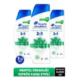 Head & Shoulders Mentol Ferahlığı 2'si 1 Arada Kepek Karşıtı Şampuan 300 ml x 3 Adet