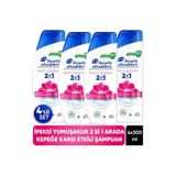 Head&Shoulders 2'si 1 Arada İpeksi Yumuşaklık Kepek Karşıtı Şampuan 300ml x 4 Adet