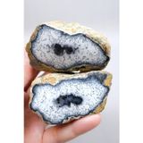 Healcrystal Koyu Mavi Beyaz Dendrit Opal - Parlatılmış | İçgörü ve Gölge Çalışma Taşı