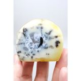 Healcrystal Merlinit (Dendritik Opal) - Mavi Kalsedon ve Bal Opalı Serbest Form | İçgörü ve Denge Taşı, 117g
