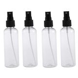 HEALIFTY Boş sprey şişesi, makyaj için, doldurulabilir sprey şişesi, seyahat kullanımı (4 adet 100 ml şeffaf şişe, siyah sprey ile)