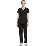 Healing Hands Monica HHE2500 – Rebecca HHE9560 Kadın Scrubs Takım – İthal, 4 Yön Esnek ve Ultra Konforlu Doktor Hemşire Forması - Siyah - 2XL