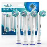 health+ Uyumlu Oral B Braun Criss-Cross Elektrikli Diş Fırçaları için Yedek Başlıklar - 8'li Paket | Dupontlu Standart Diş Fırçası Başlıkları