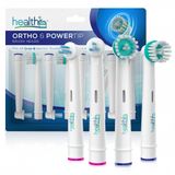 health+ Uyumlu Oral-B elektrikli diş fırçası Ortho ve Power Tip Kıl yedek başlık - 8'li paket | Dupont kıllı pantolon askısı fırça başlıkları | Ortodontik fırçalarla Interproximal temizlik | Temiz tutucu