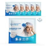 HEALTHON MED Su Kullanmadan Saç Temizleme Şampuan Bonesi (6'lı Paket)-Kamp, Seyahat ve Hasta Bakımı İçin Uygun, Durulama Gerektirmeyen Aloe Vera İçerikli Şaç Yıkama Bonesi