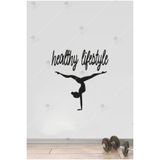 Healthy Lifestyle Sağlıklı Yaşam Pilates Duvar Dekor Ahşap Tablo 35x34