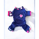 Heart Bites Kalın Penye Köpek Tulum Pijama M