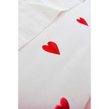 Heart Tek Kişilik Çarşafı Lastikli Kalpli Nevresim Takımı Kırmızı - 001-Renkli