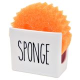 Heartland Home Mutfak Lavabosu için Porselen Sünger Tutucu. Kompakt Lavabo Caddy Organizer - Scrub Daddy Uyumlu Bulaşık Sünger Tutucu. Seramik Siyah Beyaz Mutfak Dekoru ve Sevimli Mutfak Aksesuarları
