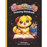 HeartPawsy Blank Drawing Notebook for Kids: Large Plain Sketchbook, Unlined Pages for School and Home Use, 100 Pages, 8.5 x 11 Inch Size, Matte Cover