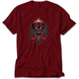 Hearts Of Iron 4 Imperial Coat Of Arms Of Germany Kırmızı Tişört Liyada - 2XL