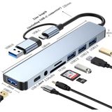Heartz 8 In 1 USB Hub Usb-C & USB 3.0 Çoklayıcı | Sd/tf Kart Okuyucu | 3.5mm Ses | Usb-C Data | Macbook, Laptop ve Tablet Uyumlu