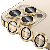 heartz iphone 15 pro / 15 pro max gold için kamera lens koruyucu çizilmez HD görüntü bozmaz metal temperli cam
