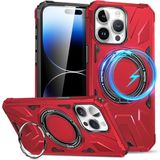 Heartz Rugged Kapak Döner Stand ve MagSafe Uyumlu Tam Korumalı Kaliteli Telefon Kılıfı, Çok Renkli (İPHONE 11 KIRMIZI)