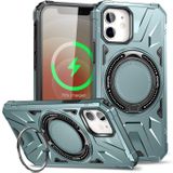 Heartz Rugged Kapak Döner Stand ve MagSafe Uyumlu Tam Korumalı Kaliteli Telefon Kılıfı, Çok Renkli (İPHONE 16 MAVİ)