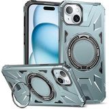 Heartz Rugged Kapak Döner Stand ve MagSafe Uyumlu Tam Korumalı Kaliteli Telefon Kılıfı, Çok Renkli (İPHONE 16 PROMAX MAVİ)