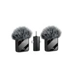 HEARTZ wireless microphone kablosuz yaka mikrofonu video youtube tiktok canlı yayın stüdyo mikrofon (F11-2 TÜYLÜ İKİLİ VLOG LİVE SHOW)