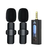 HEARTZ wireless microphone kablosuz yaka mikrofonu video youtube tiktok canlı yayın stüdyo mikrofon (K35 İKİLİ 3,5 JACK VLOG LİVE SHOW)